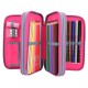 TOPModel Triple Pencil Case with Silicone Pins – Filled 3-Zip Pencil Case