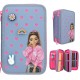 TOPModel Triple Pencil Case with Silicone Pins – Filled 3-Zip Pencil Case
