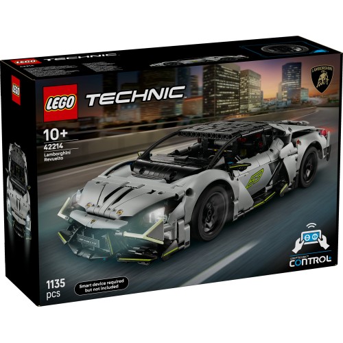 LEGO Technic Lamborghini Revuelto – App-Controlled RC Super Sports Car with Lights & Steering (42214)