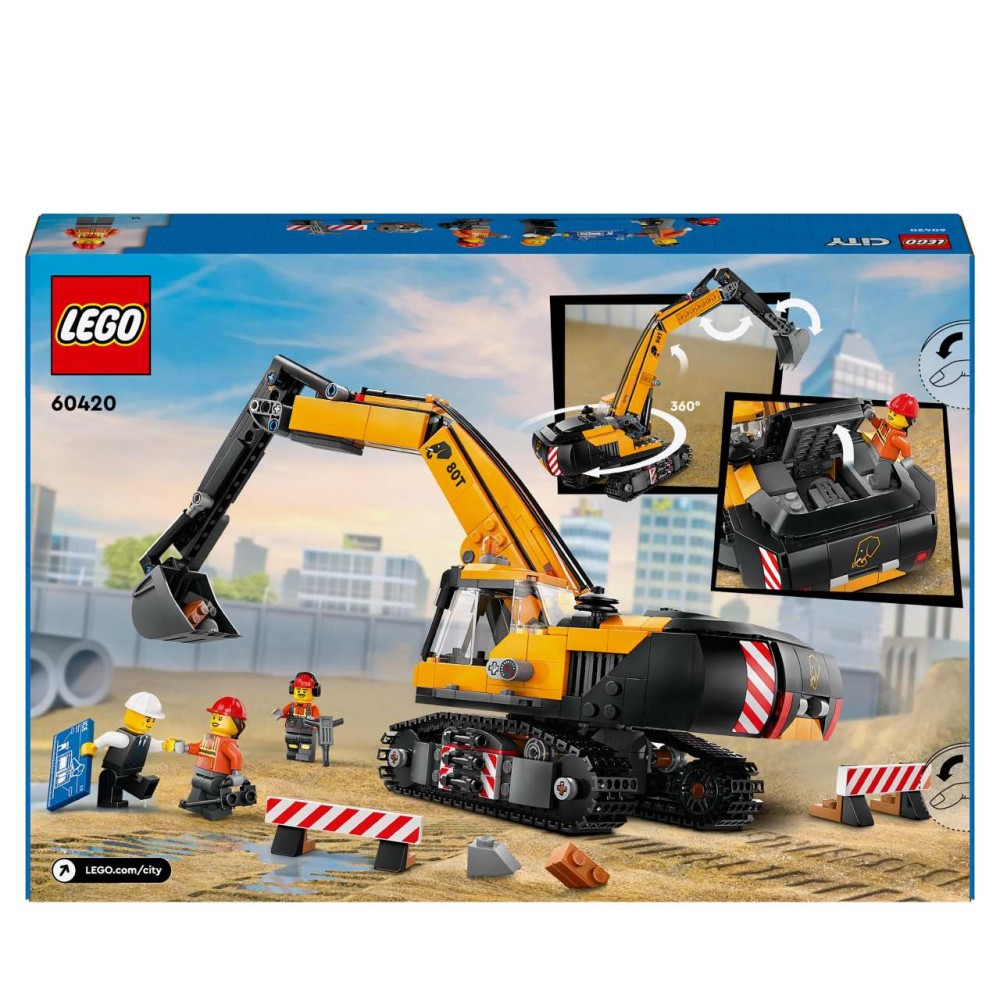 LEGO City Yellow Construction Excavator Toy 60420