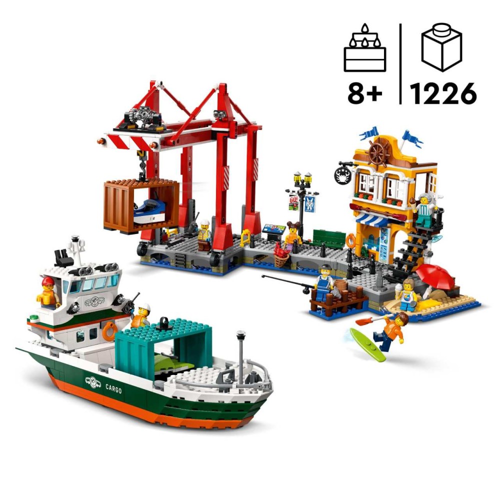 LEGO City Seaside Harbour with Cargo Ship Toy 60422