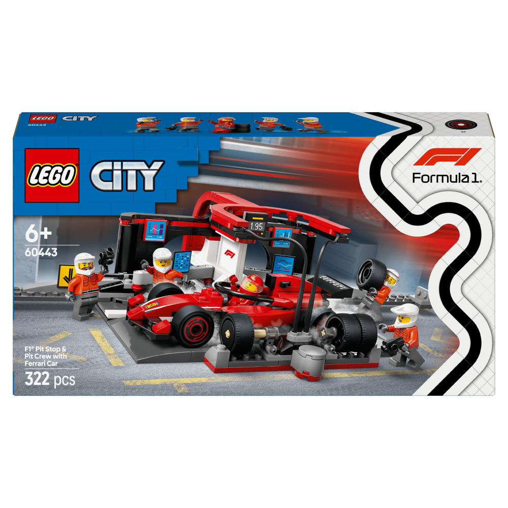 LEGO City F1 Pit Stop & Pit Crew with Ferrari Car 60443