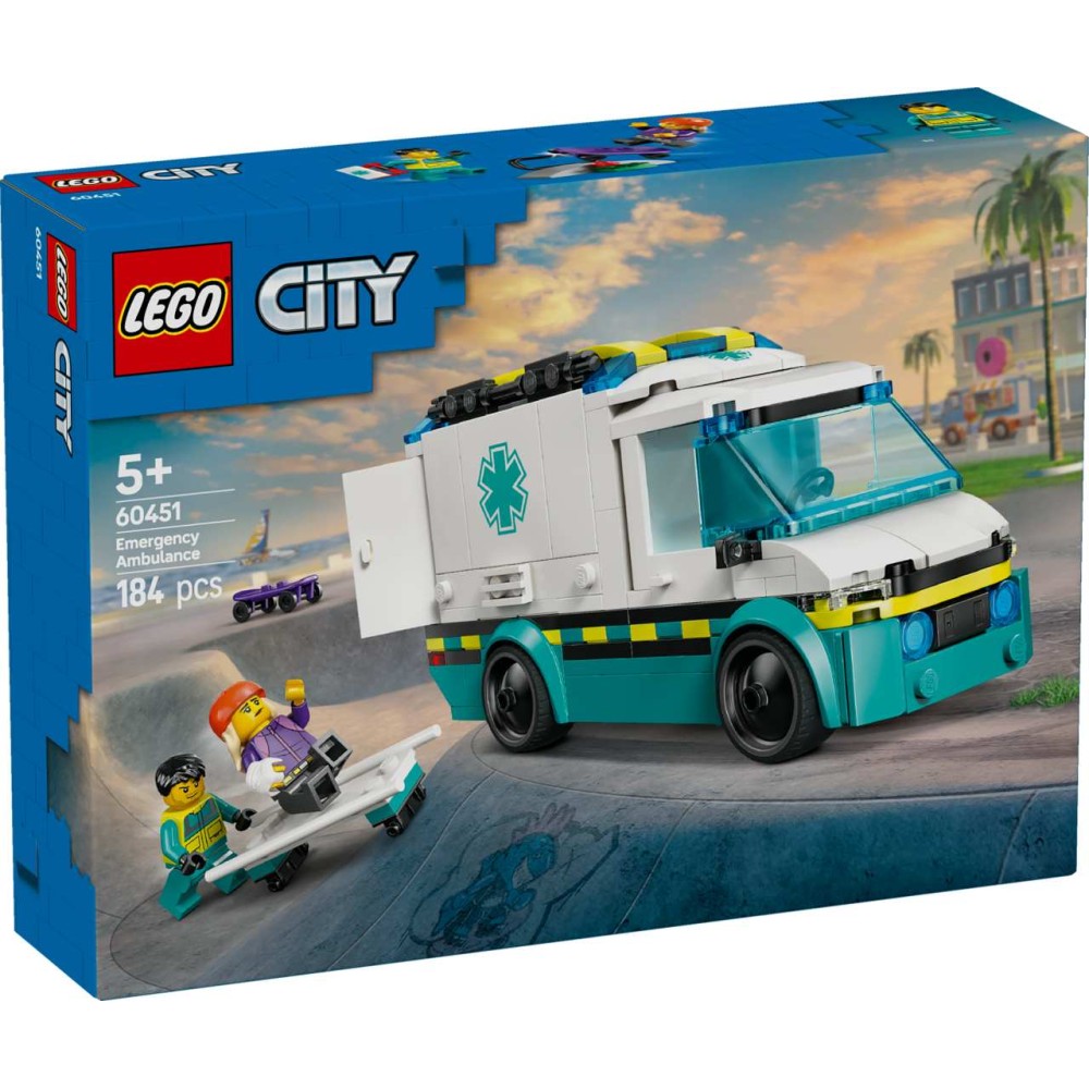 LEGO City Emergency Ambulance Toy Vehicle Set 60451 (60451)