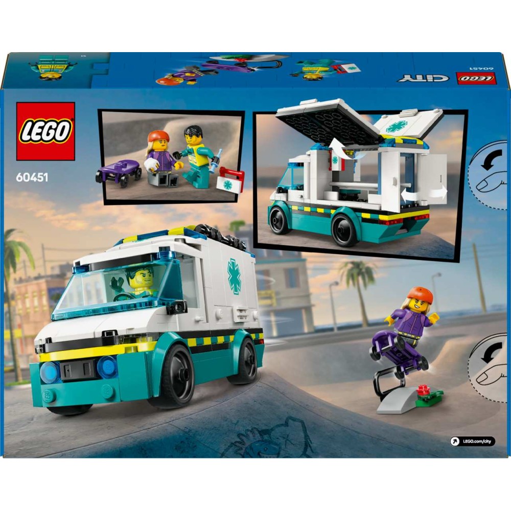 LEGO City Emergency Ambulance Toy Vehicle Set 60451 (60451)