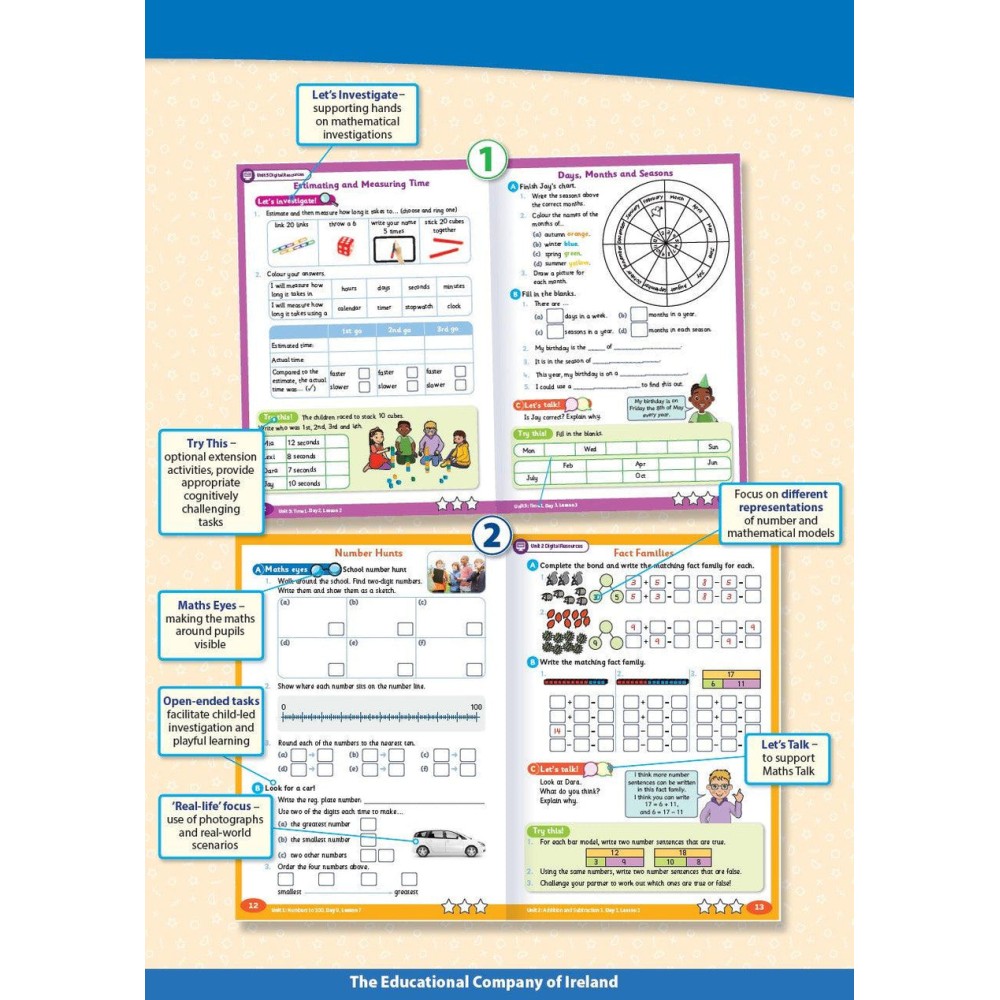 Maths and Me 2 - Pupils Book & Home School Links Book & Progress Assessment Booklet - Set - Second Class