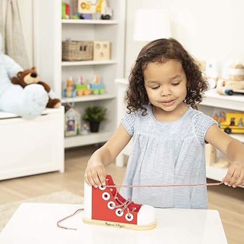 Melissa & Doug Wooden Lacing Shoe