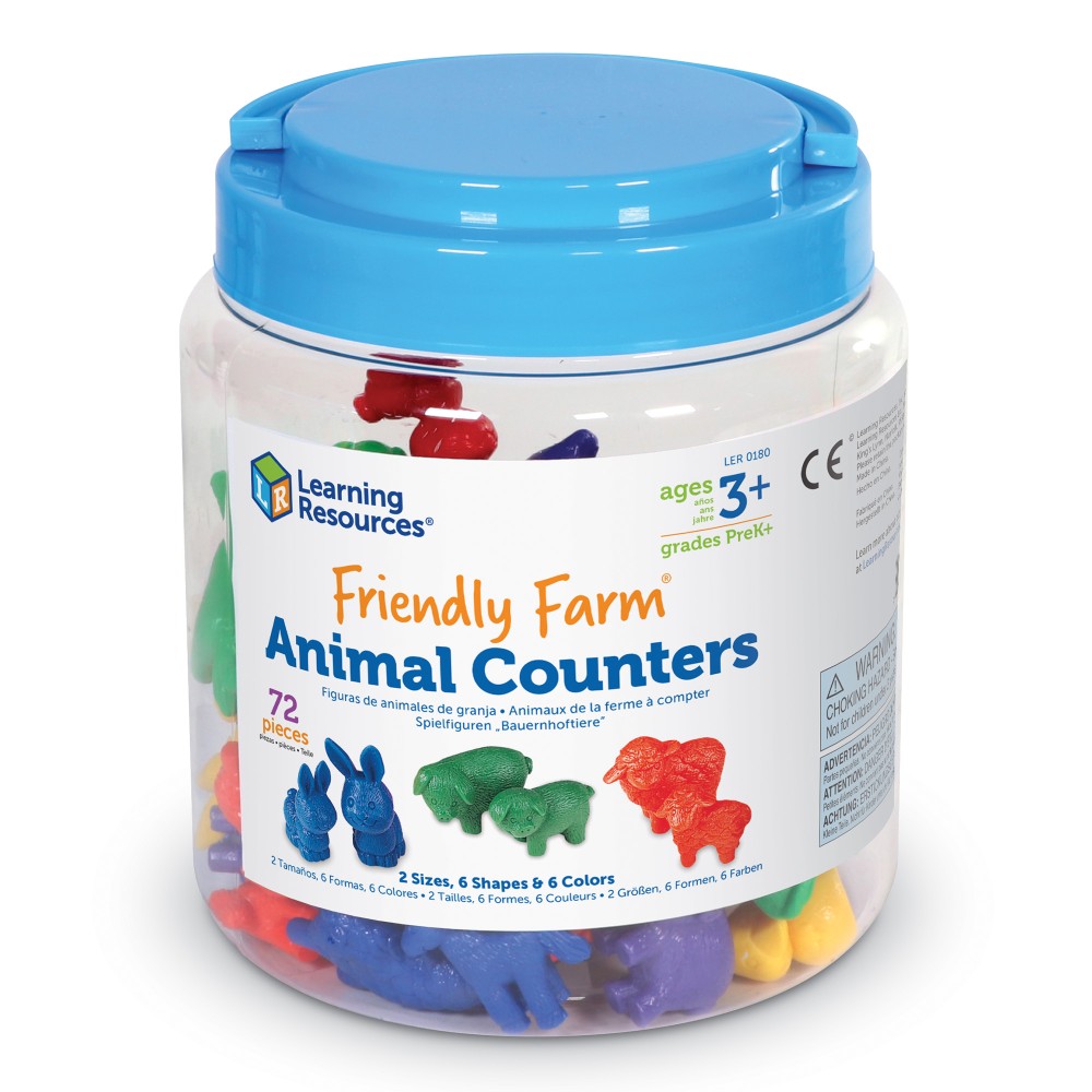 Friendly Farm  Animal Counters, Set of 72 Learning Resources