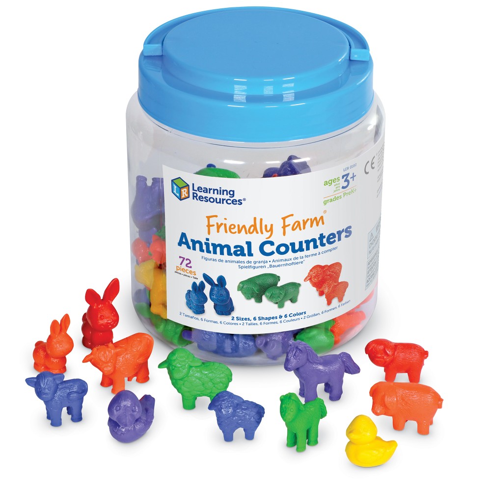 Friendly Farm  Animal Counters, Set of 72 Learning Resources