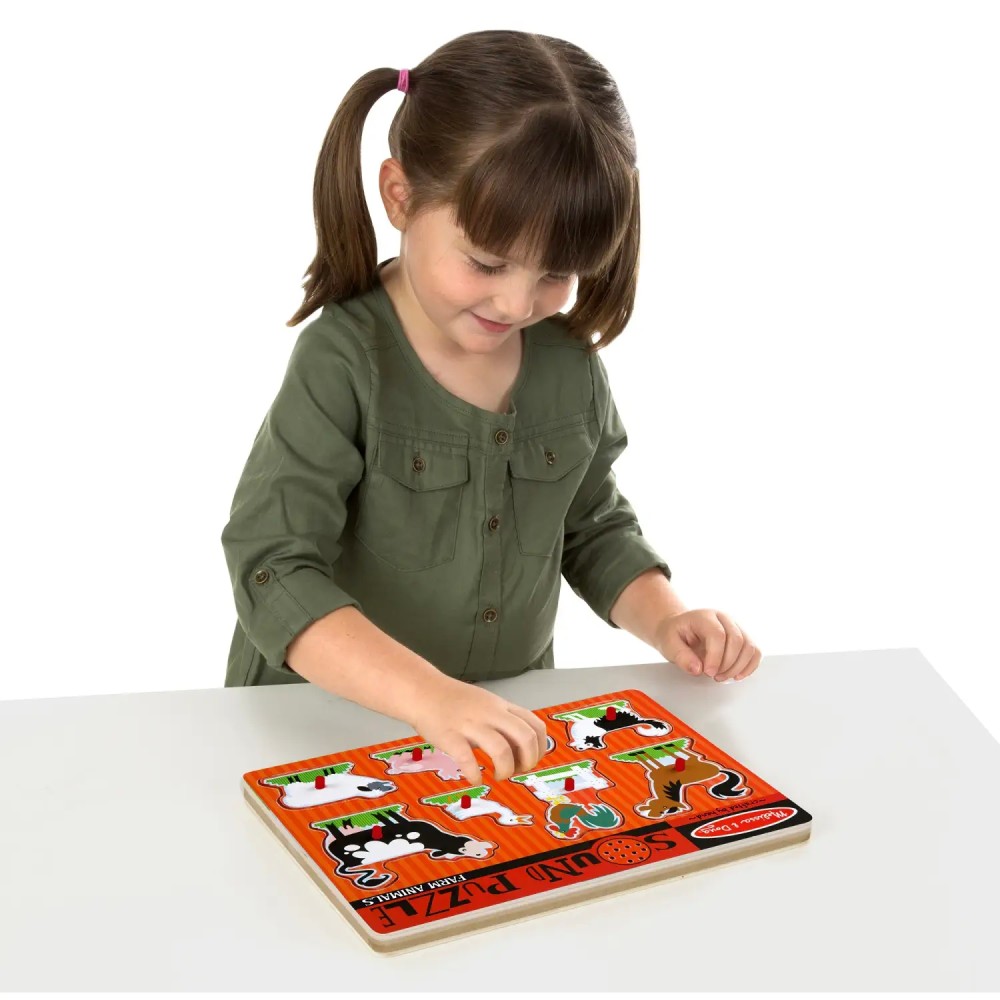 Melissa & Doug Farm Animals Sound Puzzle - 8 Pieces