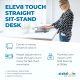 Elev8 Touch straight sit-stand desk 1200mm x 800mm - black frame, beech top