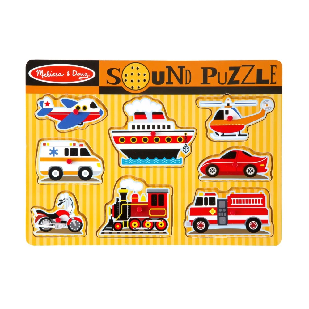 Melissa & Doug Vehicles Sound Puzzle - 8 Pieces