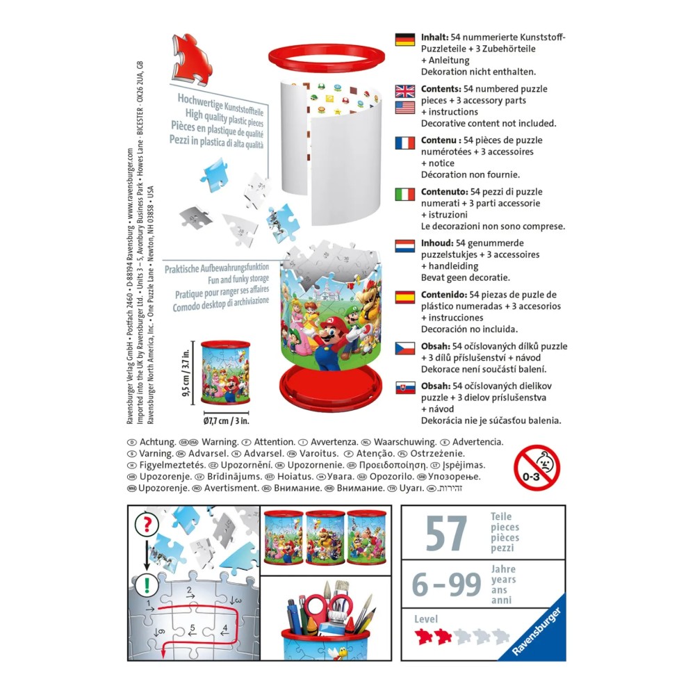 Ravensburger Super Mario Pencil Holder 3D Puzzle 54pc