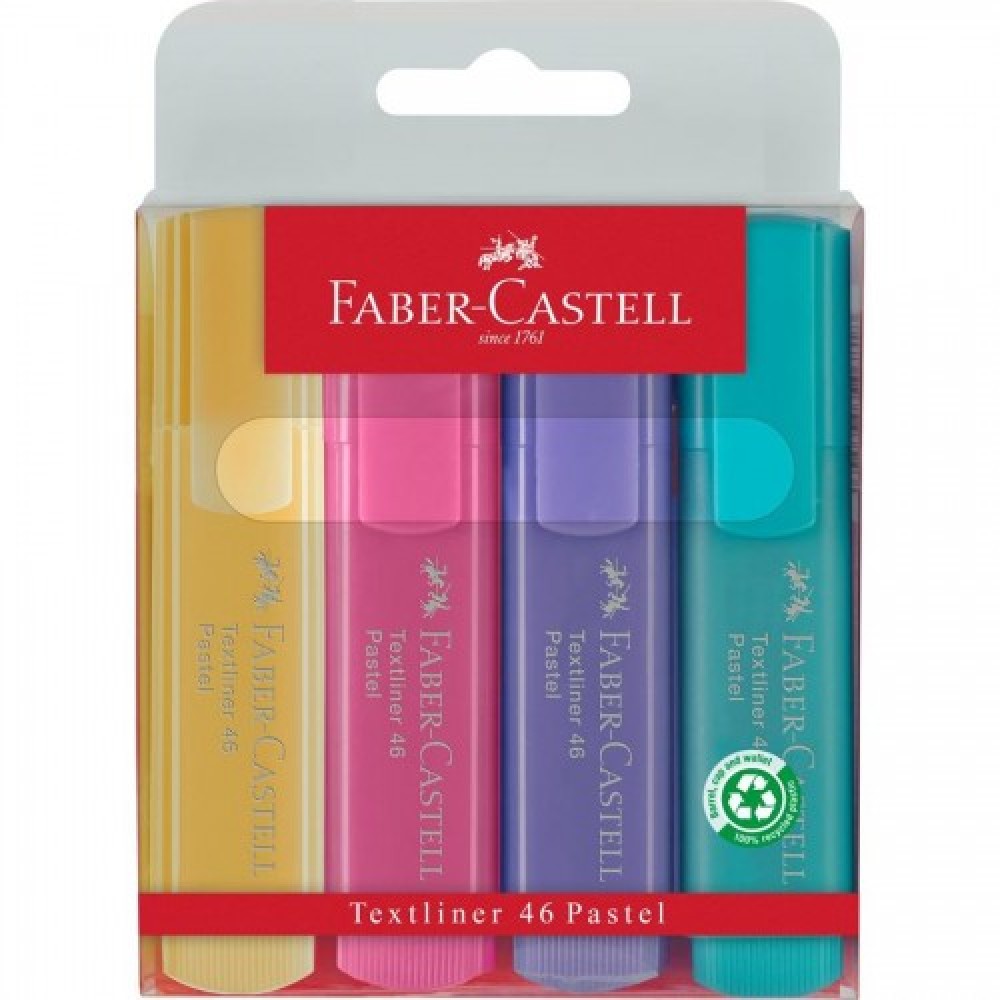 Textliner Pastel Colours 1546 Wallet of 4