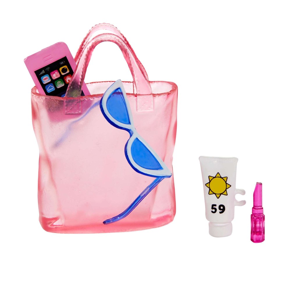 Blonde Barbie Doll with Swimsuit and Beach-Themed Accessories