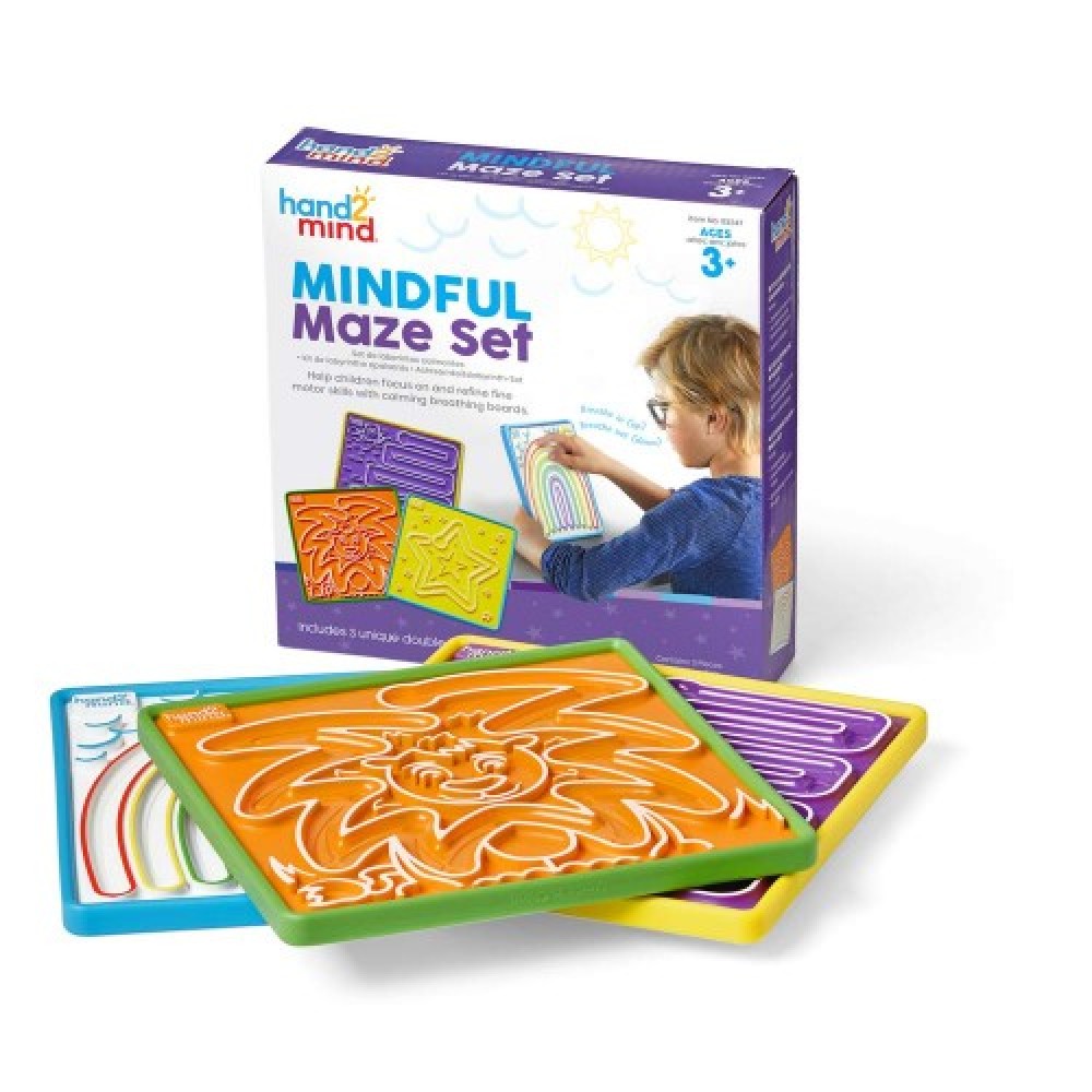 Mindful Maze Boards, 3 Double Sided Breathing Boards with Finger Paths from Learning Resources