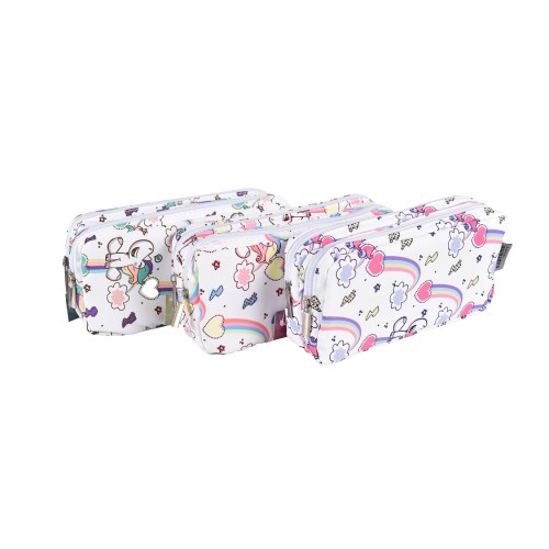 DOUBLE PENCIL CASE WHT UNICORN