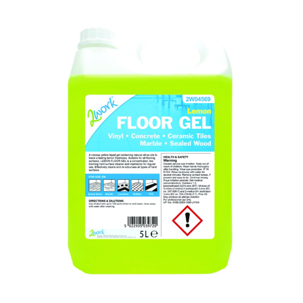 2Work Lemon Floor Gel 5 Litre 2W04569