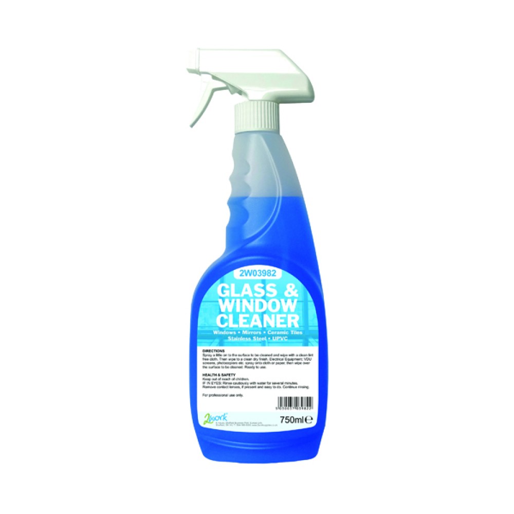 2Work Glass and Window Cleaner Trigger Spray 750ml (6 Pack) 2W04579