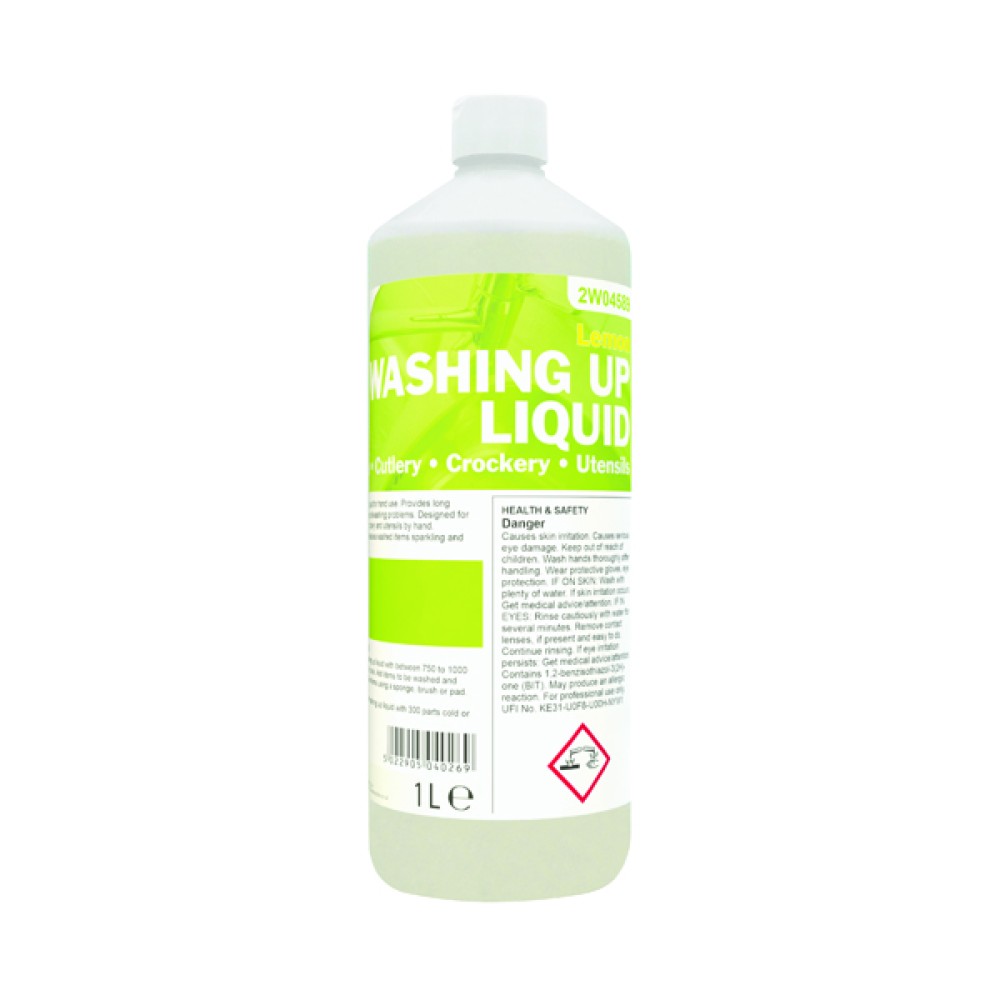 2Work Washing Up Liquid Lemon 1 Litre 2W04589