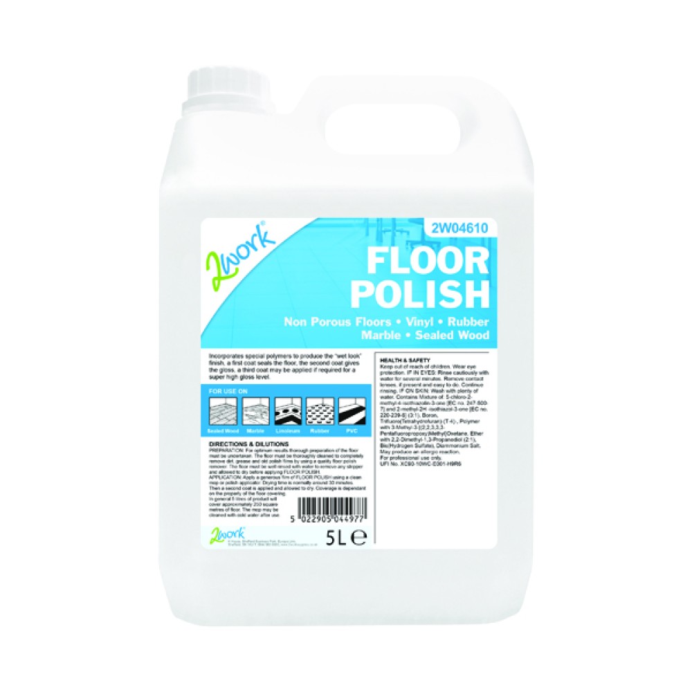 2Work Floor Polish 5 Litre 2W04610
