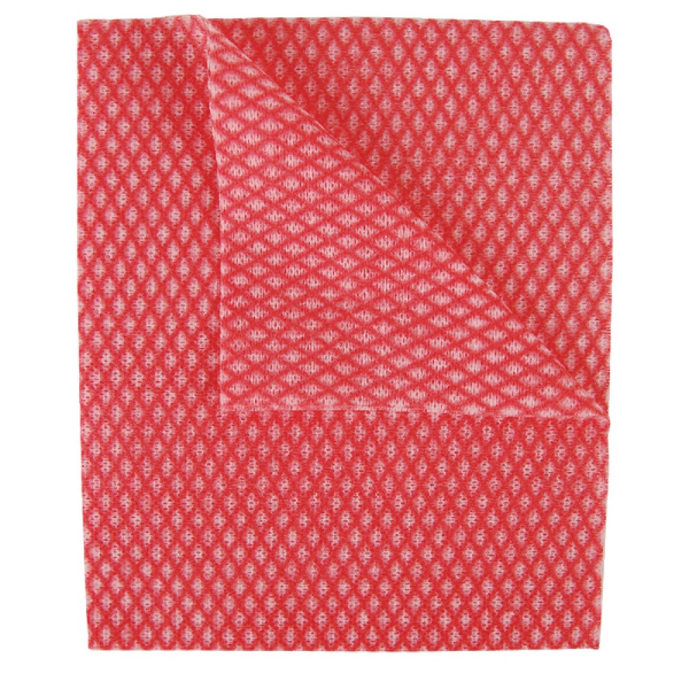 2Work Economy Cloth 420x350mm Red (50 Pack) 104420RED