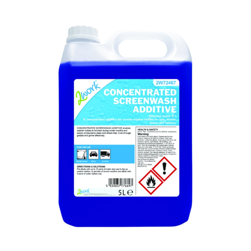 2Work Screen Wash Additive Concentrate Formula 5 Litre 2W72467