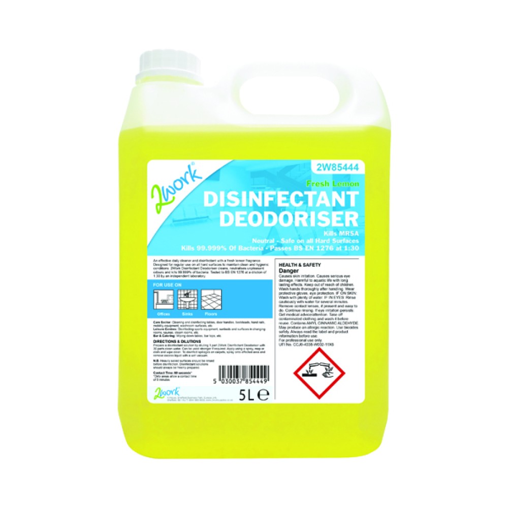 2Work Disinfectant Deodoriser Lemon Scent 2W85444