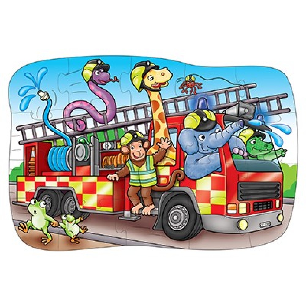 Jolly Animals on Board The Big Fire Engine