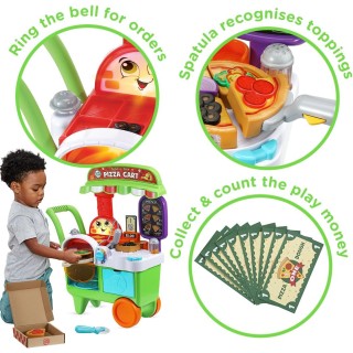 Leapfrog Build-a-Slice Carrello Per Pizza Giocattolo – Con Condimenti, Spatola Magica E Campanello, 3+ Anni