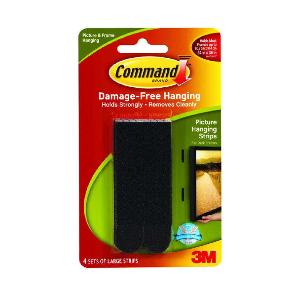 3M Command Large Picture Hanging Strips (4 Pack) 17206BLK