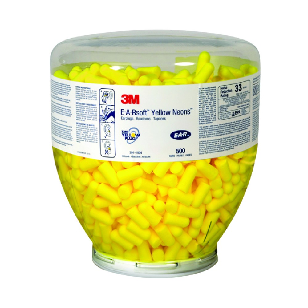 3M E-A-R Soft Yellow Neons Refill Bottle (500 Pack) PD-01-002