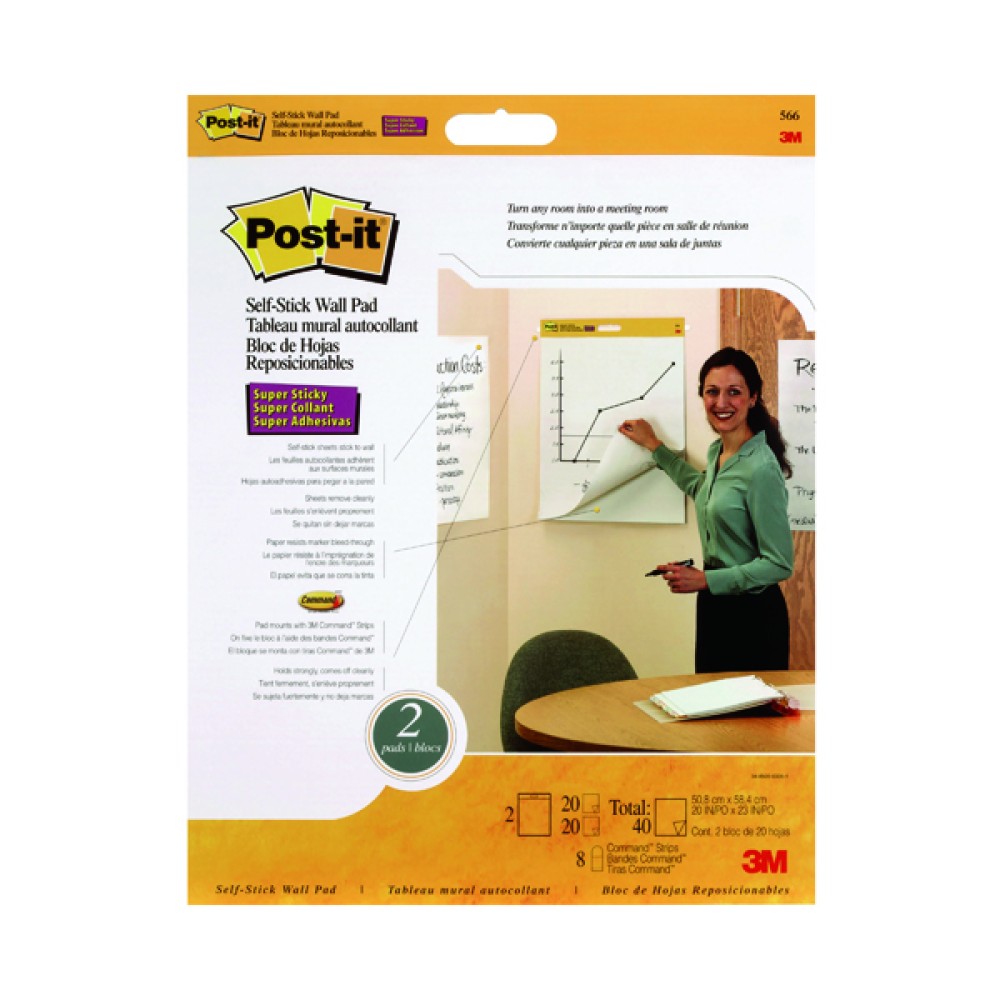 Post-it Super Sticky Table Top Meeting Chart Refill Pad (2 Pack) 566