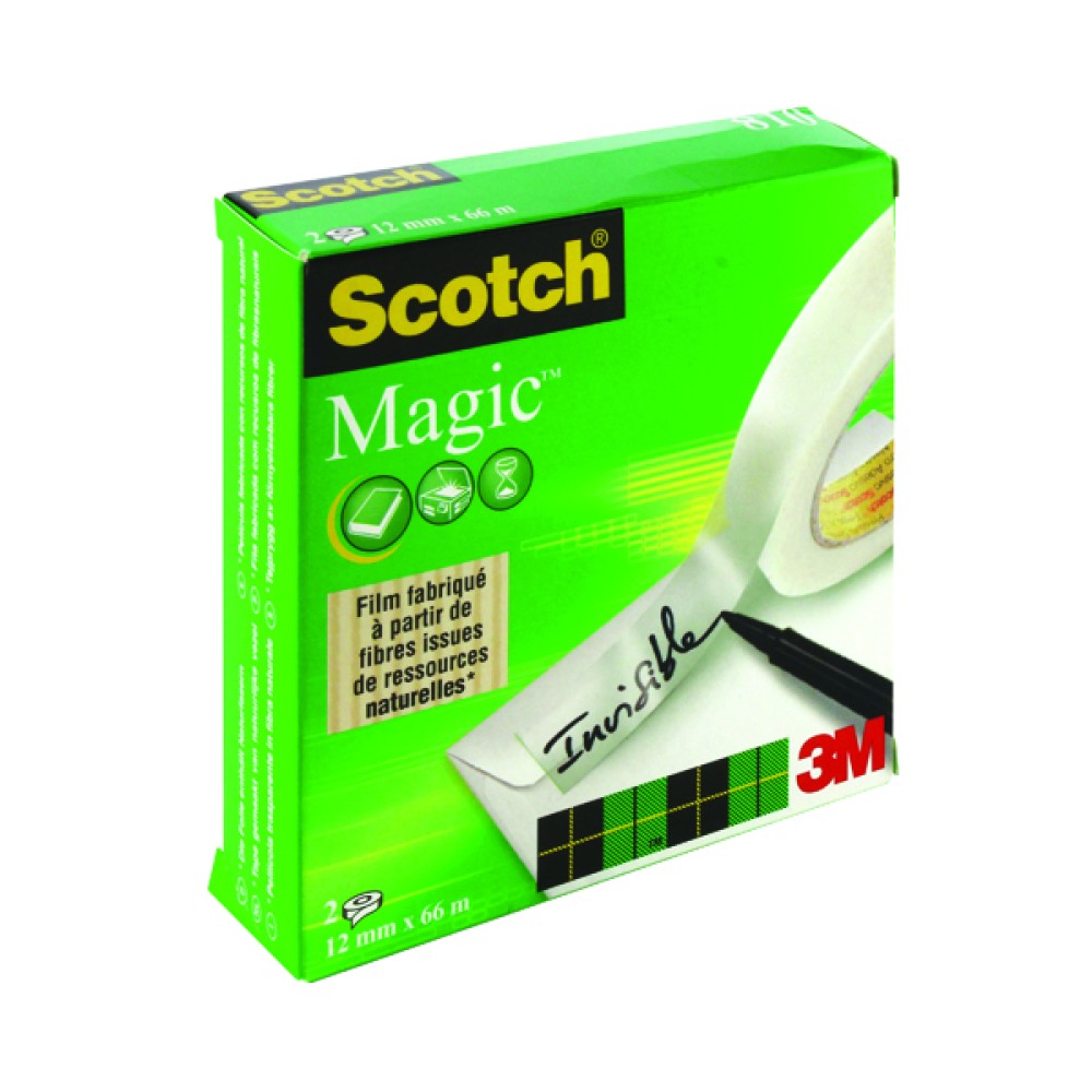 Scotch Magic Tape 810 12mm x 66m (2 Pack) 8101266
