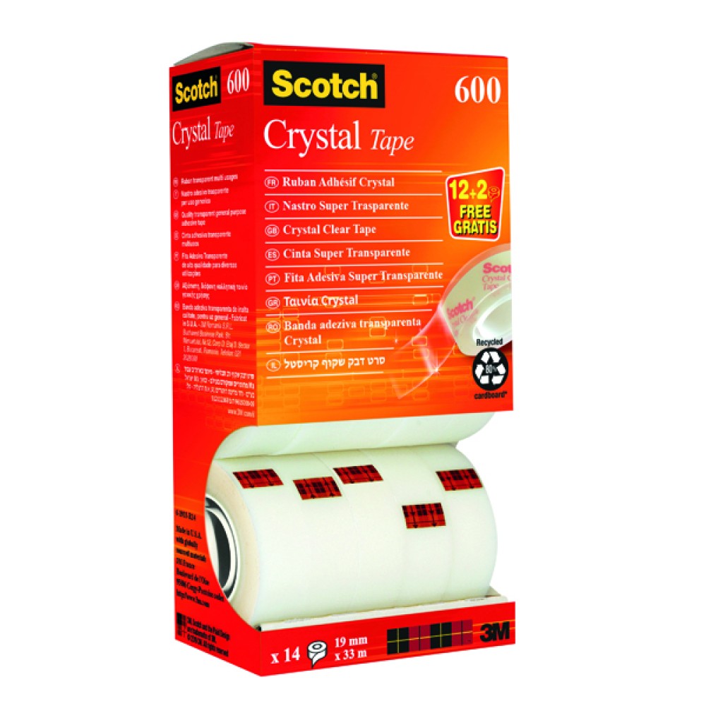 Scotch Crystal Tape 19mm x 33m (14 Pack) CRYSTAL14VP