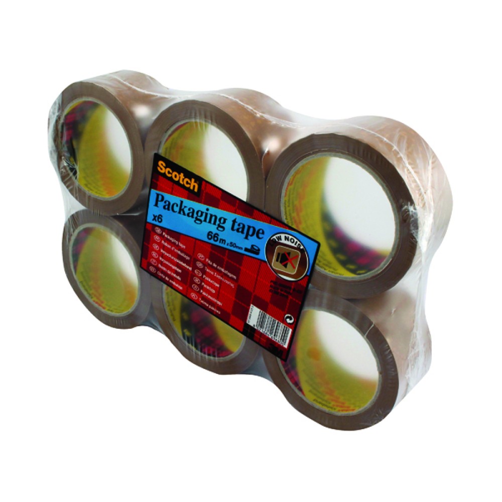 Scotch Packaging Tape Heavy 50mmx66m Brown (6 Pack) PVC5066F6 B