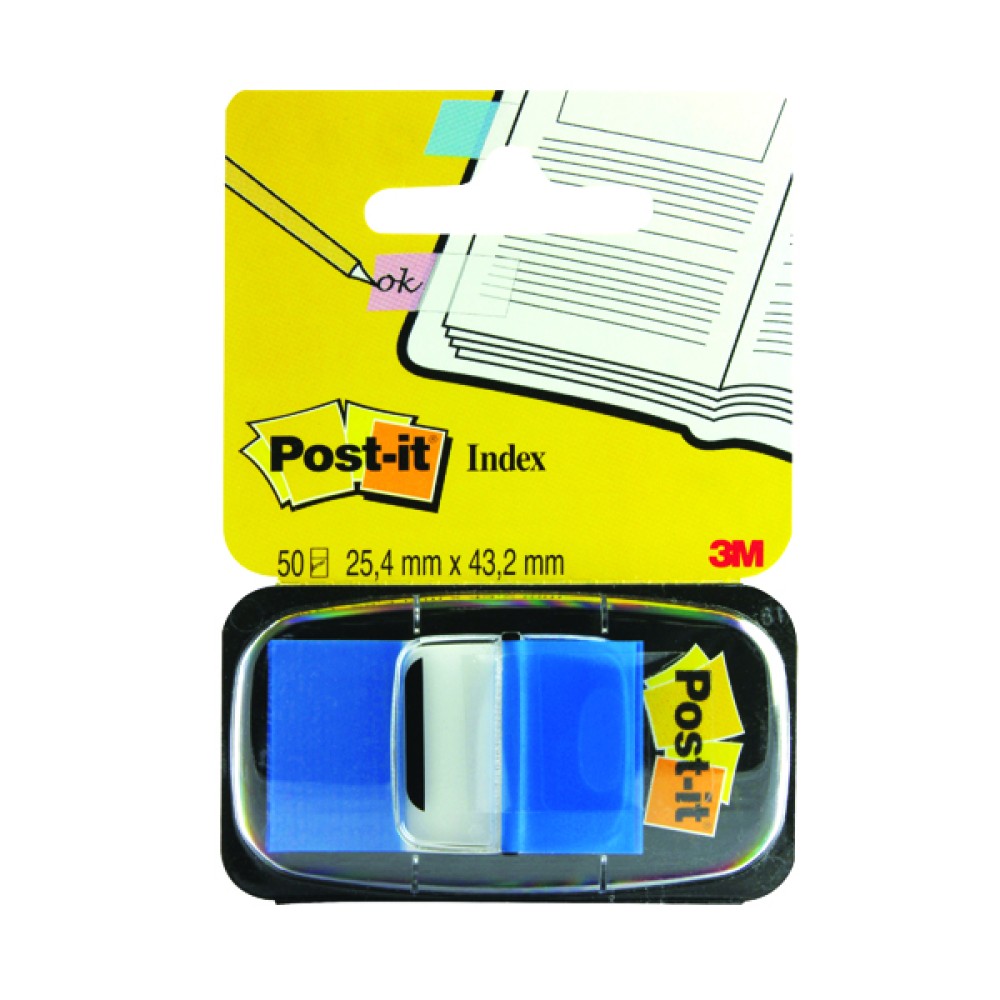 Post-it Index Tab 25mm Blue With Dispenser 680-2