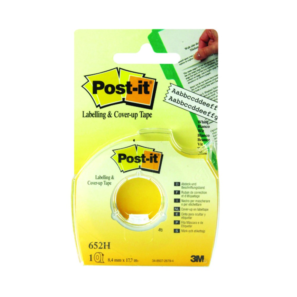 Post-it Cover Up and Labelling Tape 8.4mm 652H