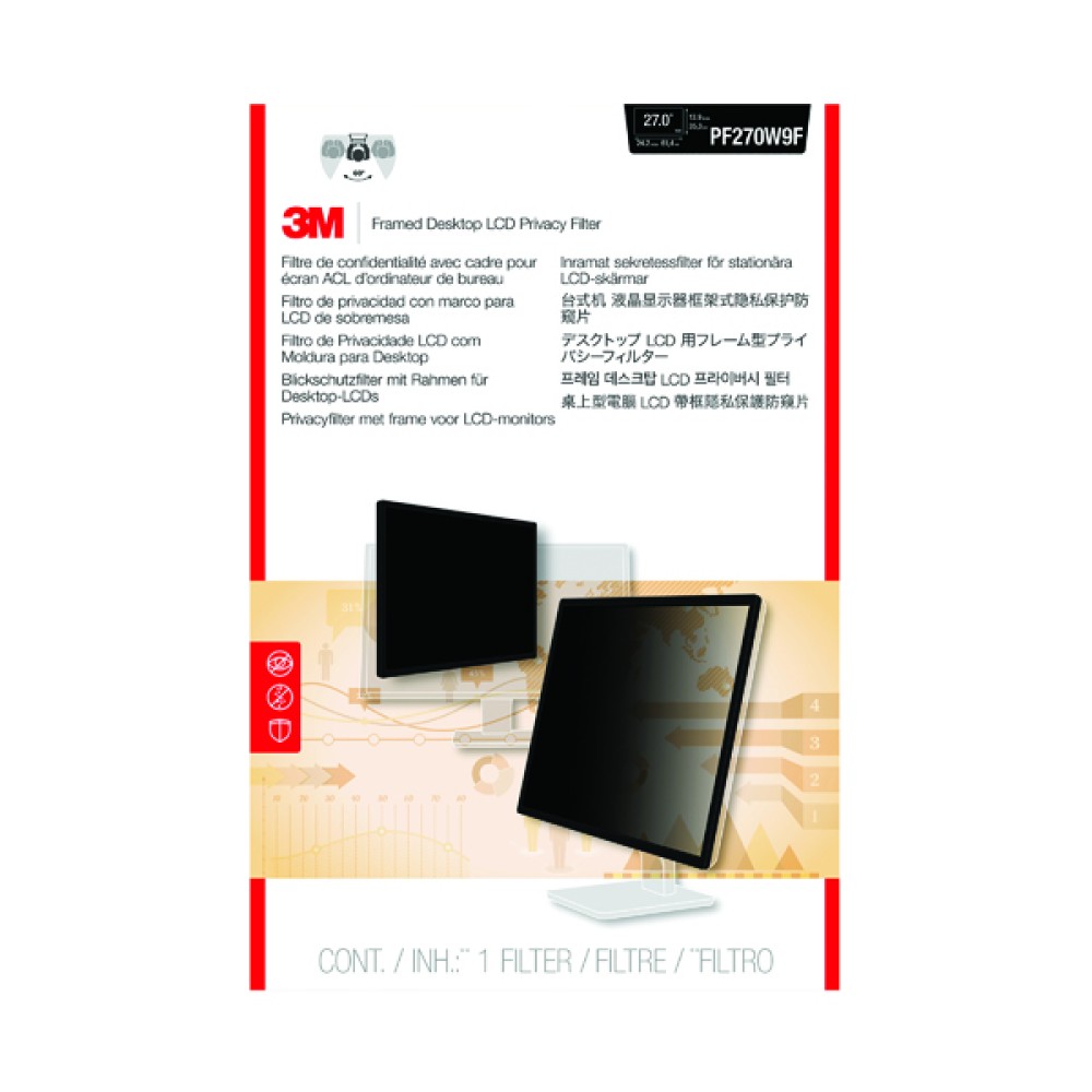 3M Privacy Filter for Widescreen Desktop LCD Monitor 27.0in PF270W9B