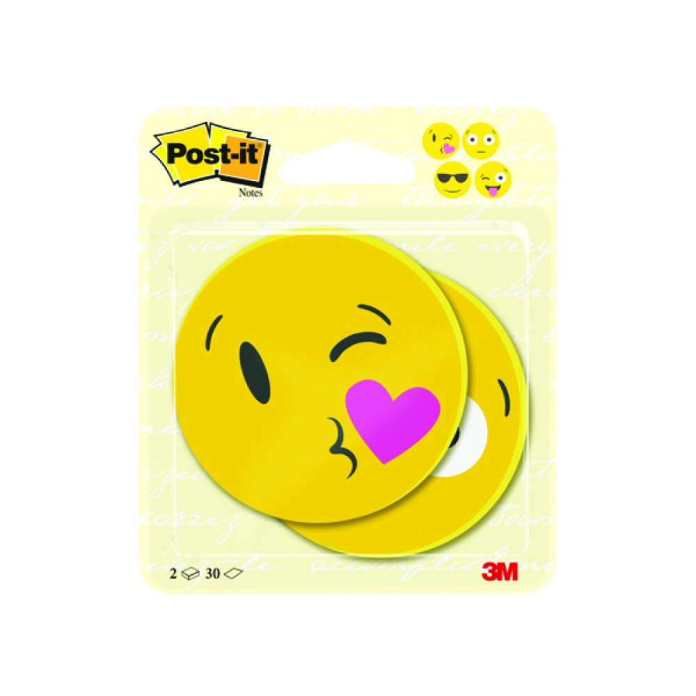 Post-it Notes Emoji Shape 30 Sheets 70 x 70mm (2 Pack) 7100236592