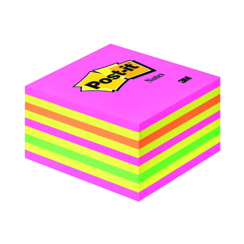 Post-it 76x76mm Neon Note Cube 2028NP