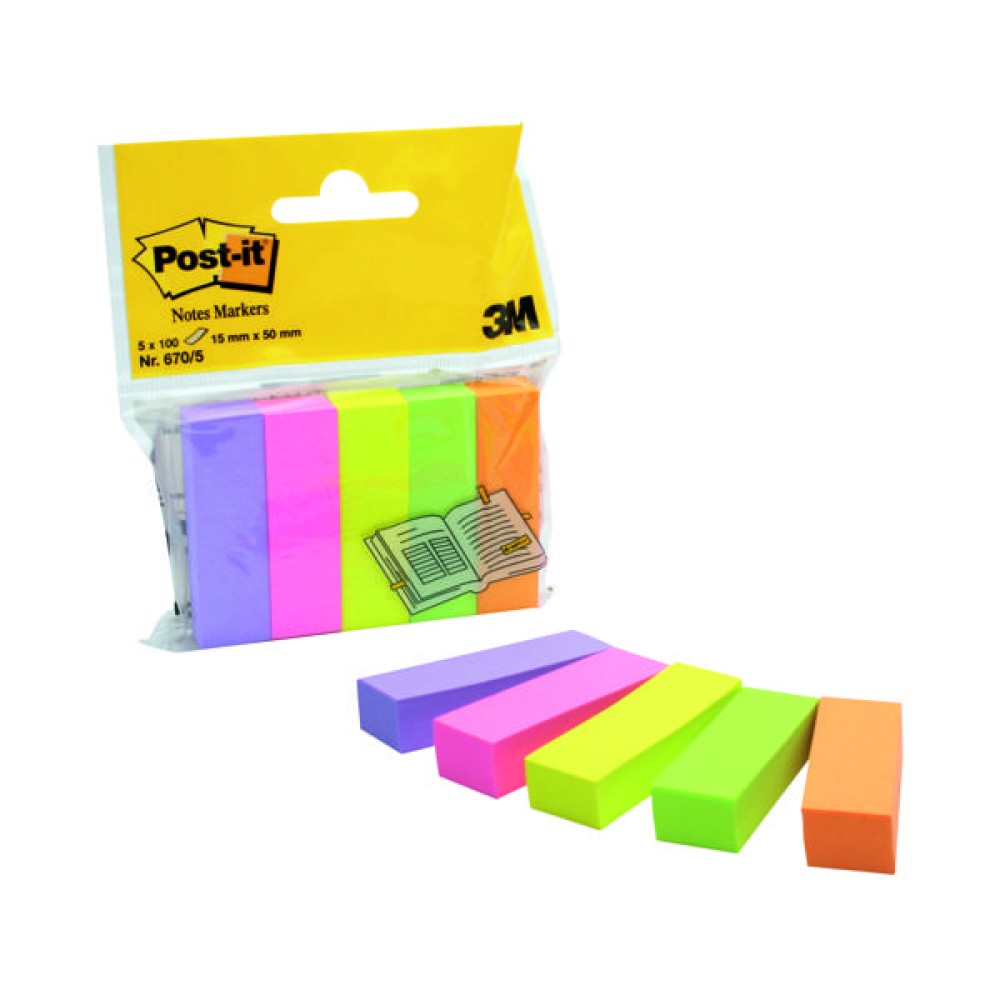 Post-it Page Markers Assorted (500 Pack) 670-5