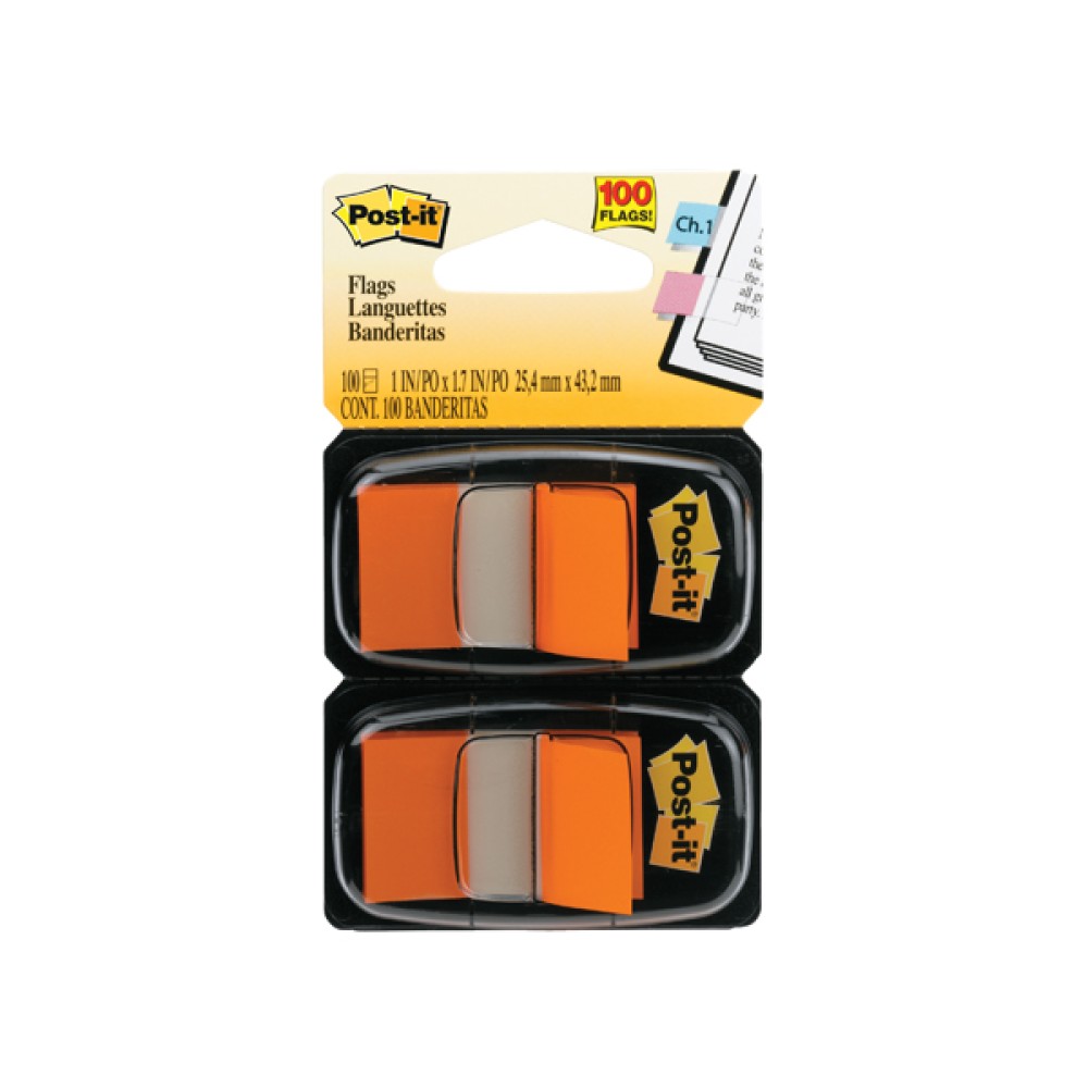 Post-it Index Tabs Dispenser with Orange Tabs (2 Pack) 680-O2EU
