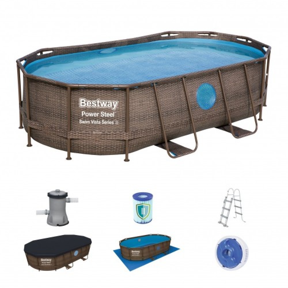 Bestway 14ft Swim Vista Oval Pool Set 