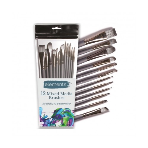 ELEMENTS - 12 MIXED MEDIA BRUSH SET