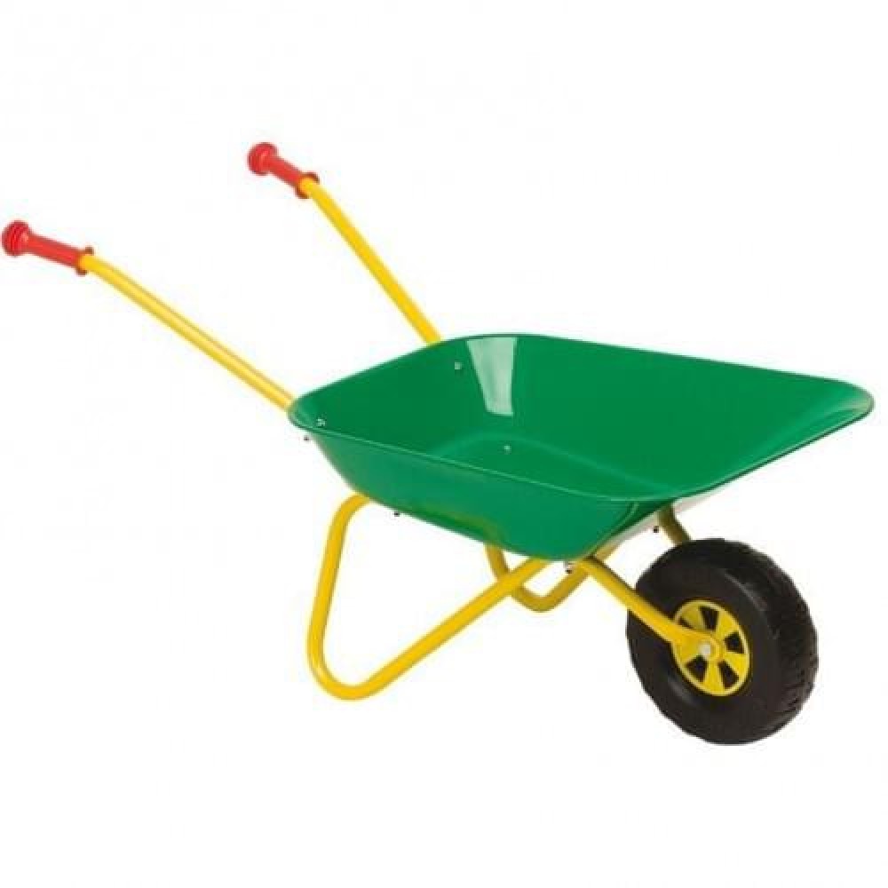 ROLLY METAL WHEELBARROW - GREEN & YELLOW