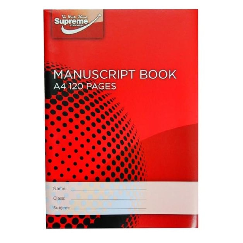 Pack of 5 - Supreme A4 Manuscript 120 page Copy Book