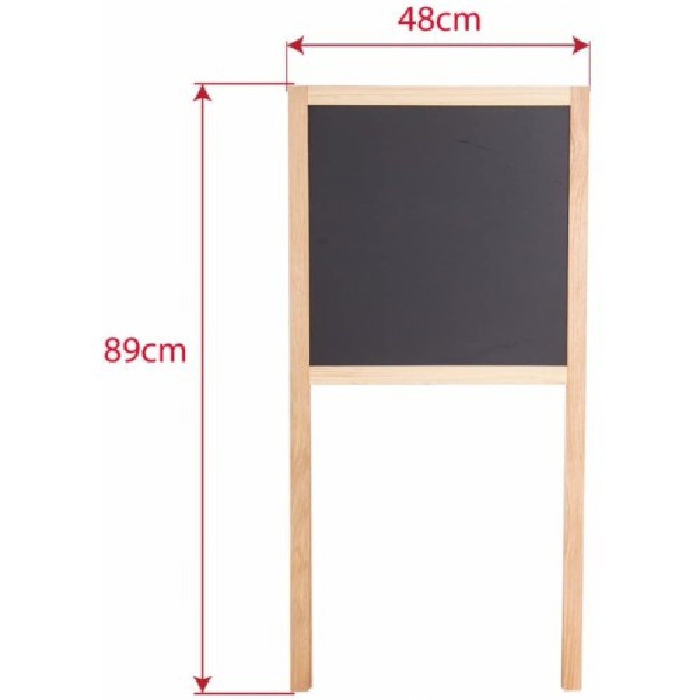 Bigjigs Toys Junior Art Easel with Chalks, Paint Pots, Paper Roll & Board Eraser