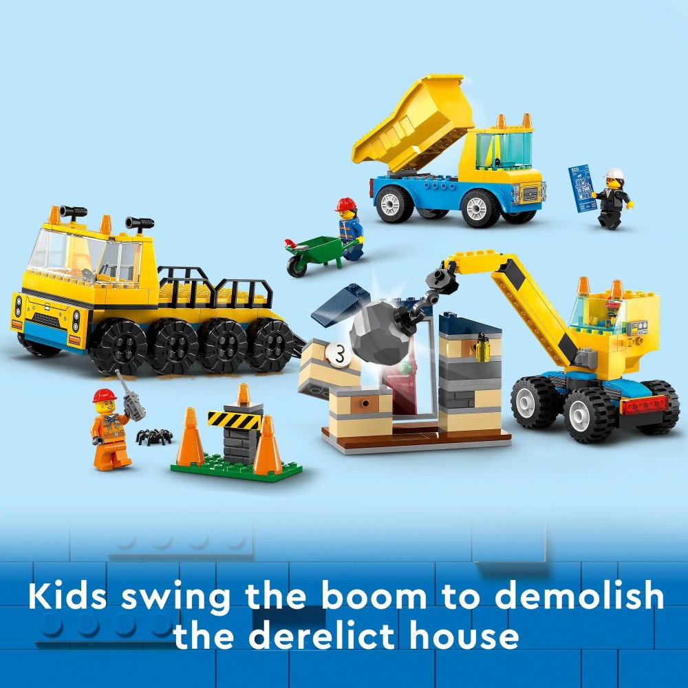 LEGO City Construction Trucks & Wrecking Ball 60391