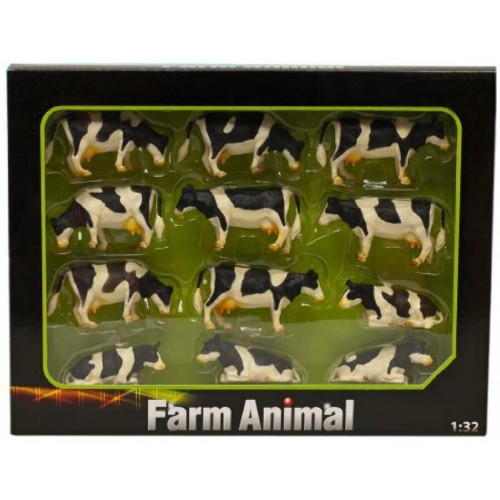 Kids Globe Set of 12 Cows Black & White
