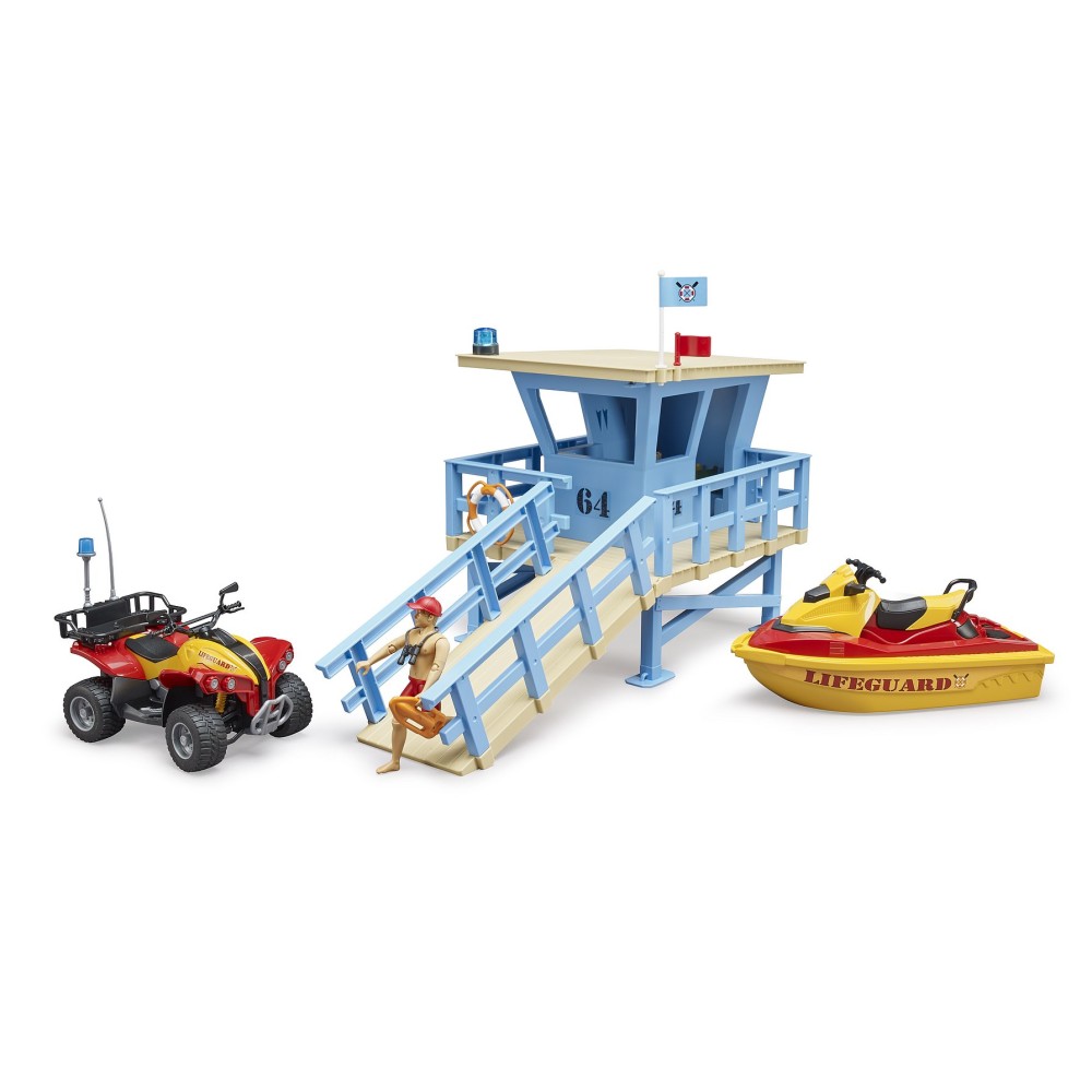 Bruder bworld Lifeguard Station with Quad Bike and Personal Water Craft 62780